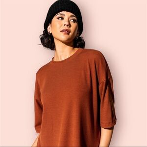 Ribbed Everyday Tee - Pumpkin Orange